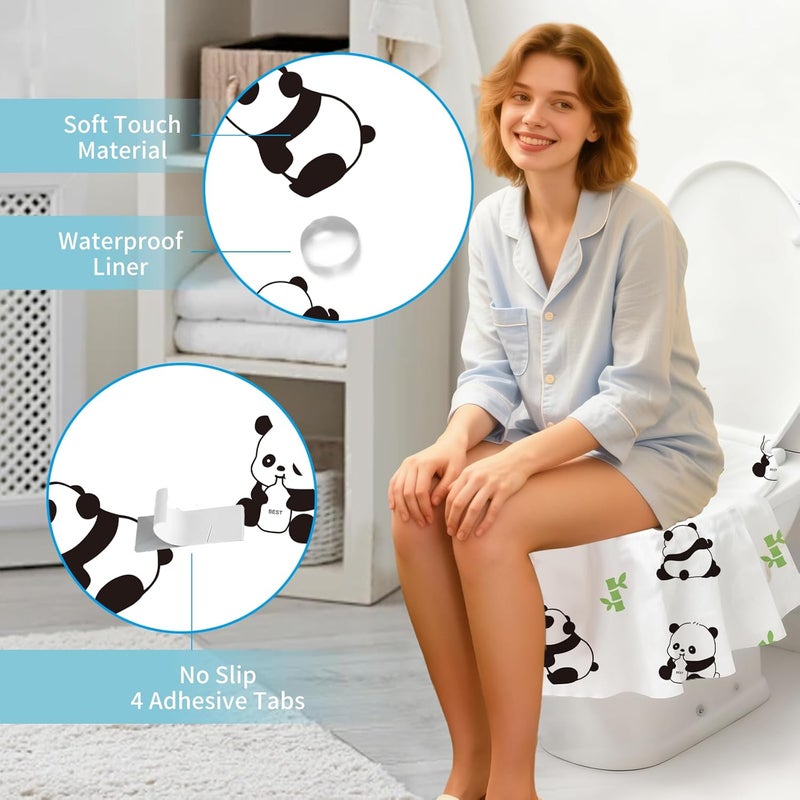 Caxlis 20 Pack Toilet Seat Covers Disposable, Waterproof, Ideal for Kids and Adults, Extra Large, Individually Wrapped, Toddlers Potty Training in Public Restrooms, Airplane, Trip - Panda Designs - Image 4